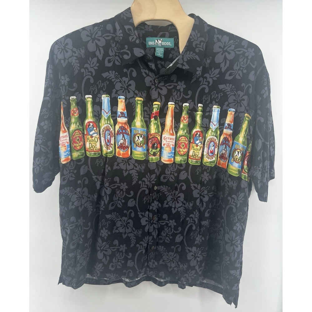 Big Dogs 4XL Hawaiian Camp Shirt Beer Themed Whos Your Daddy AOP Lot of 2